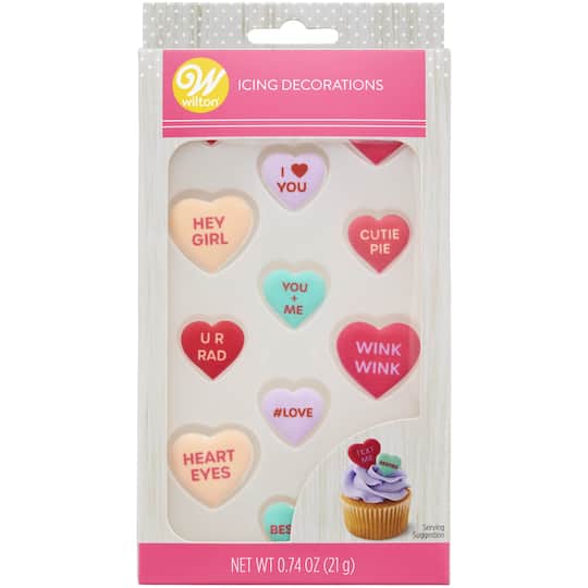 Wilton&#xAE; Candy Hearts Royal Icing Decorations